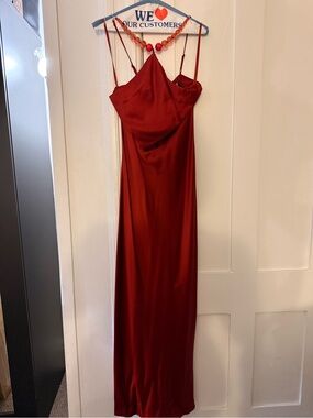 STAUD | Dresses | Staud Gianna Halter Maxi Dress In Orange | Poshmark